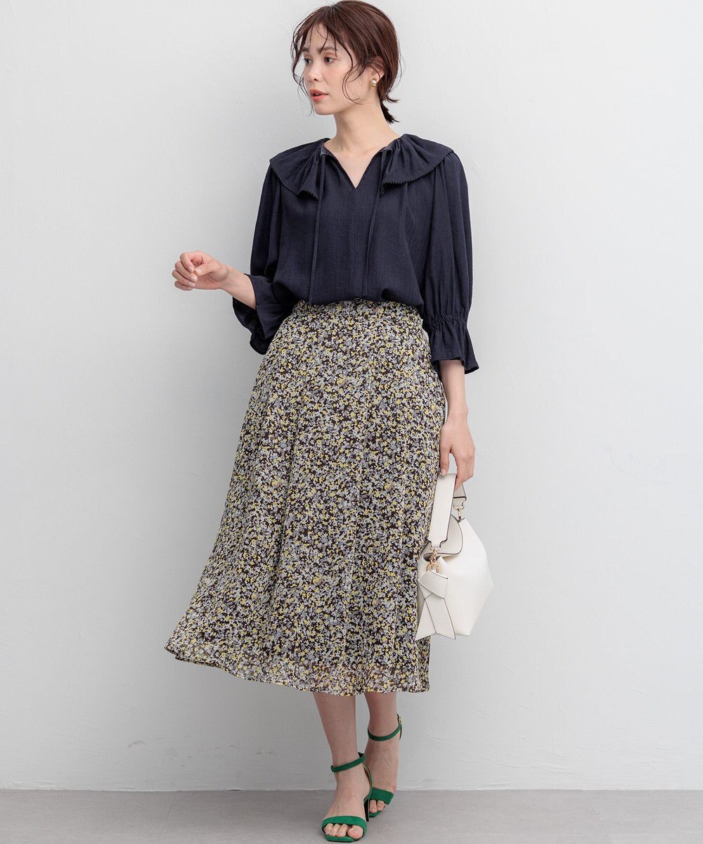 組曲 【先行予約】【WEB限定】シアーリンクルクロス フリル襟ブラウス 