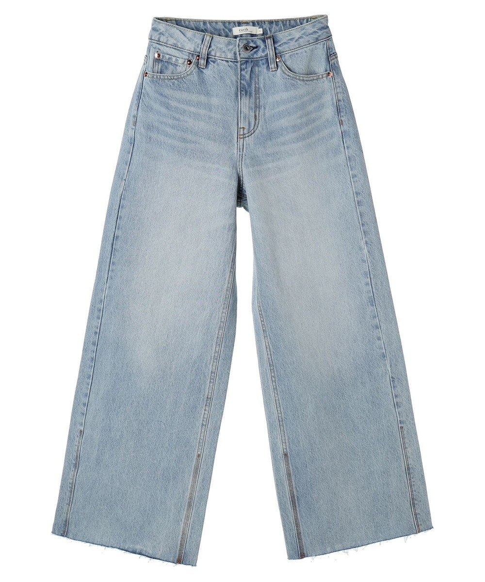 earth music&ecology セルフカットワイドデニムパンツ 
