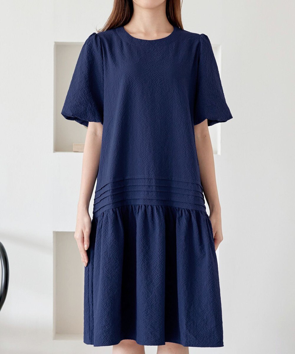 Tiaclasse L 【洗える】リップルピンタックワンピチュニック 