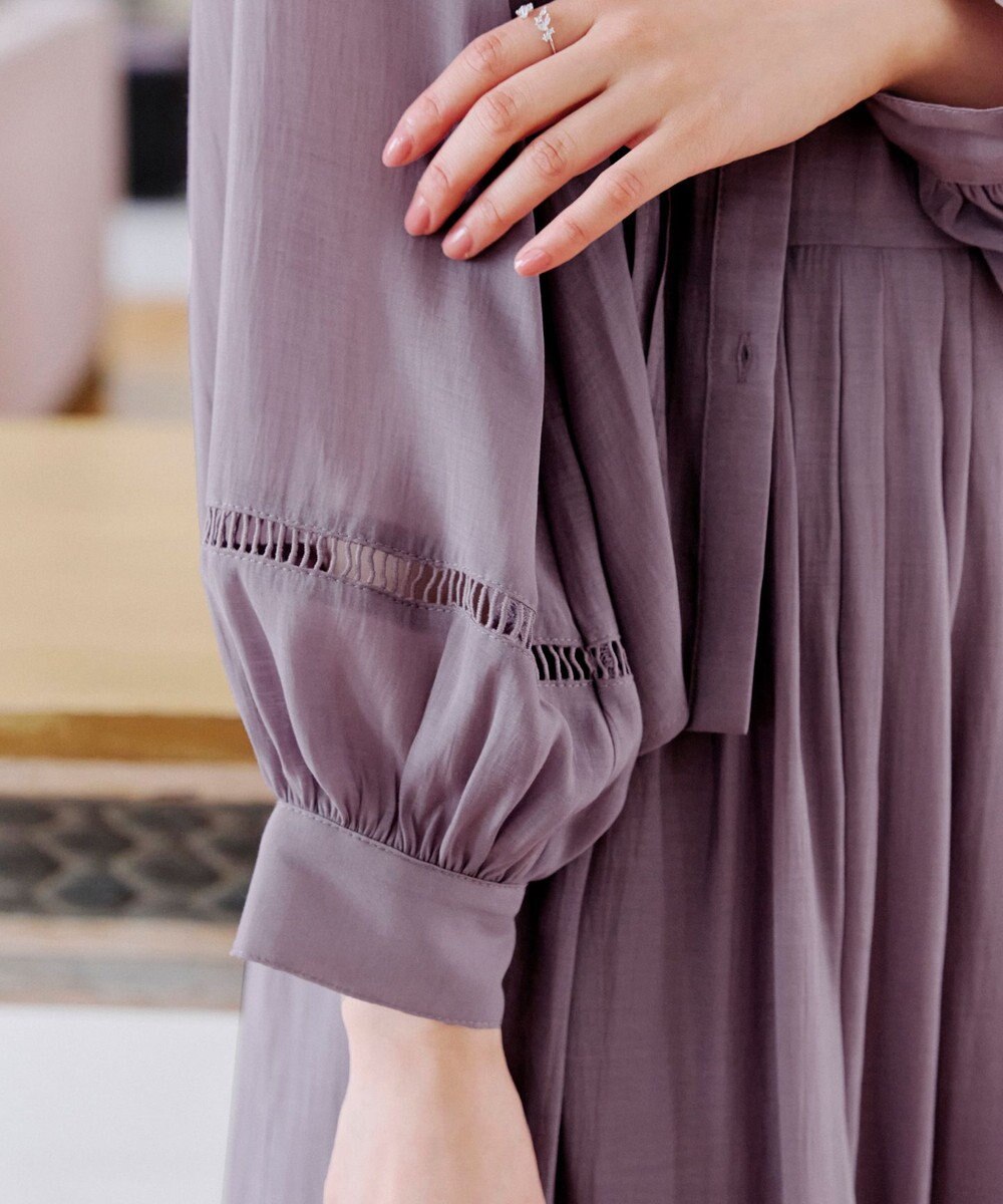 Tiaclasse 【洗える】はしごレースパフ袖シャツ 