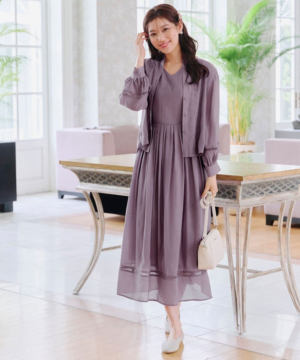 Tiaclasse 【洗える】はしごレースパフ袖シャツ 