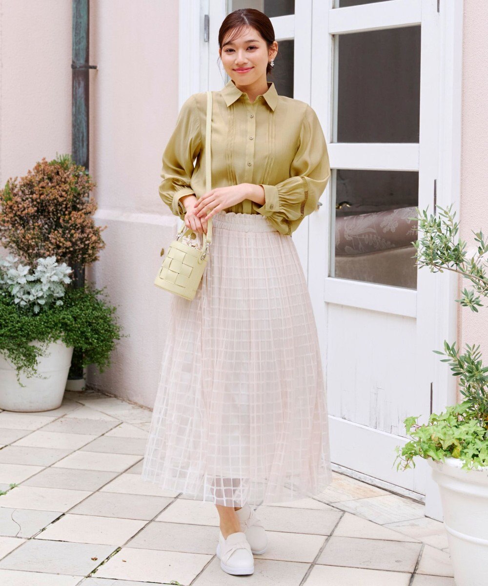 Tiaclasse 【洗える】はしごレースパフ袖シャツ 