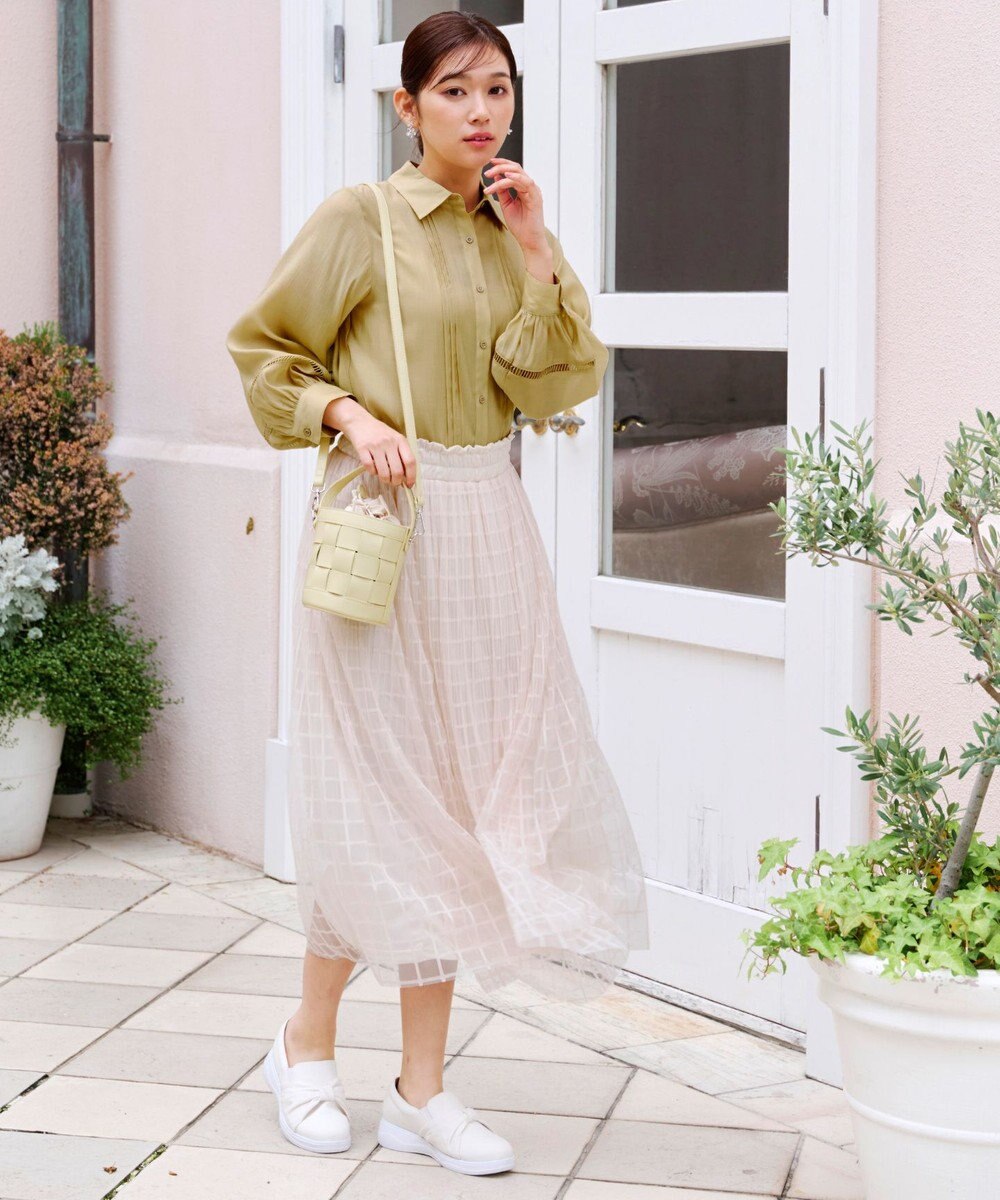 Tiaclasse 【洗える】はしごレースパフ袖シャツ 