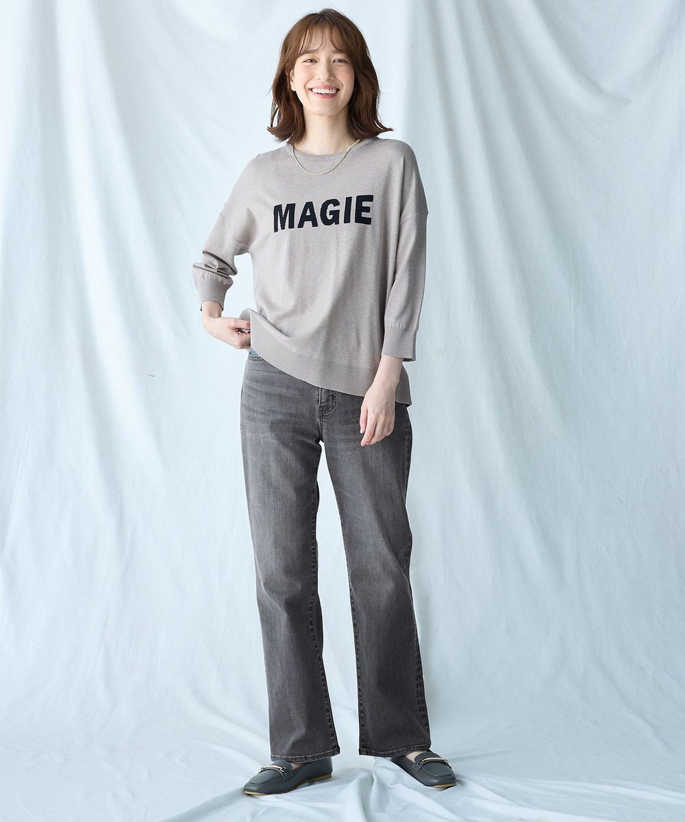 ANY 【洗濯機可/ウエストゴム/ストレッチ】ストレートデニムパンツ 