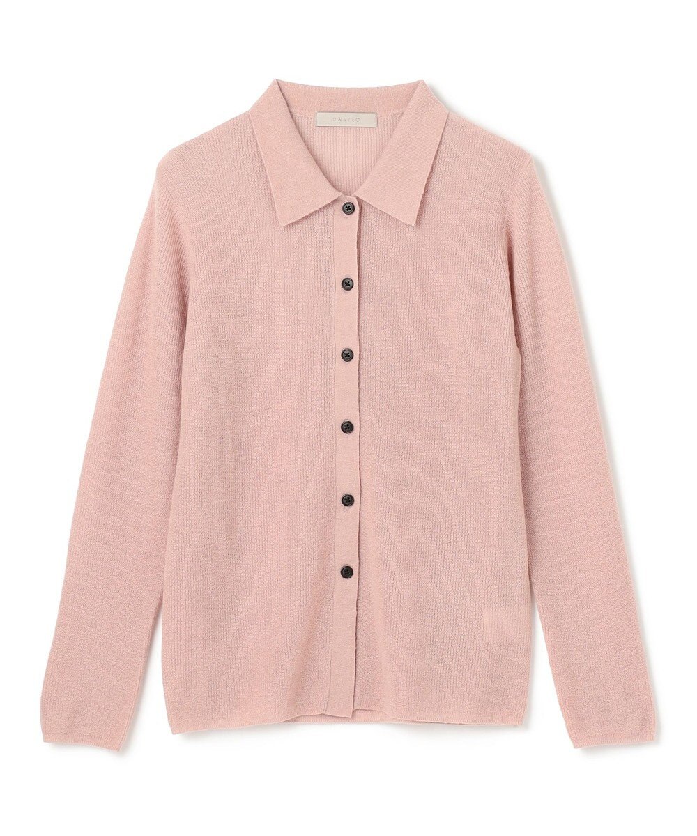 UNFILO ファインアルパカ 襟付きカーディガン 