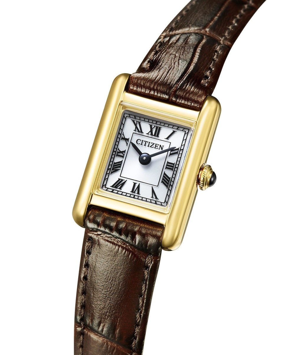 CITIZEN 【クラシカルなスクエアケース】イエローゴールドが華やかな腕時計 EG2797-13A 