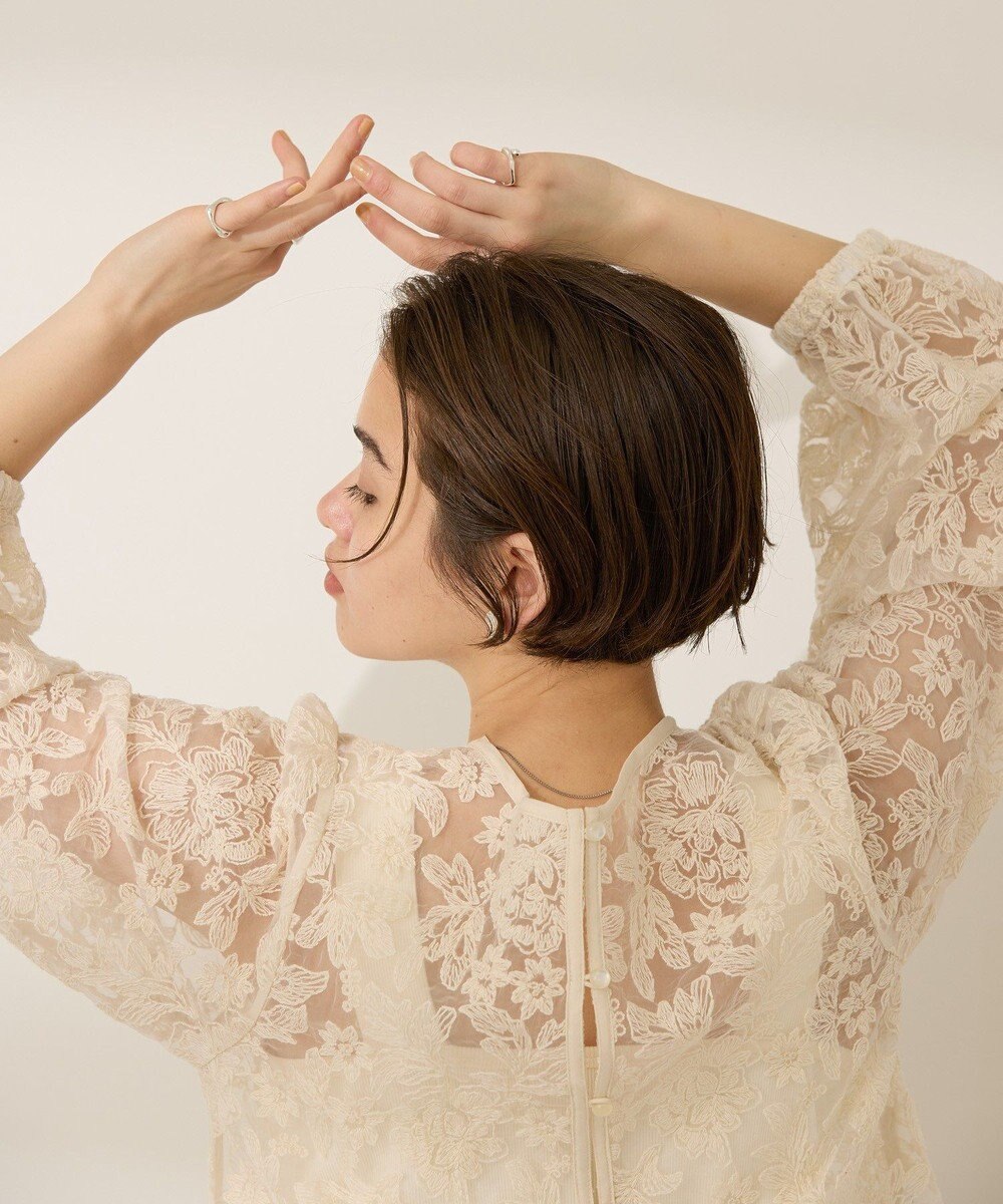 AMERICAN HOLIC 前後２WAYシアーレースブラウス 