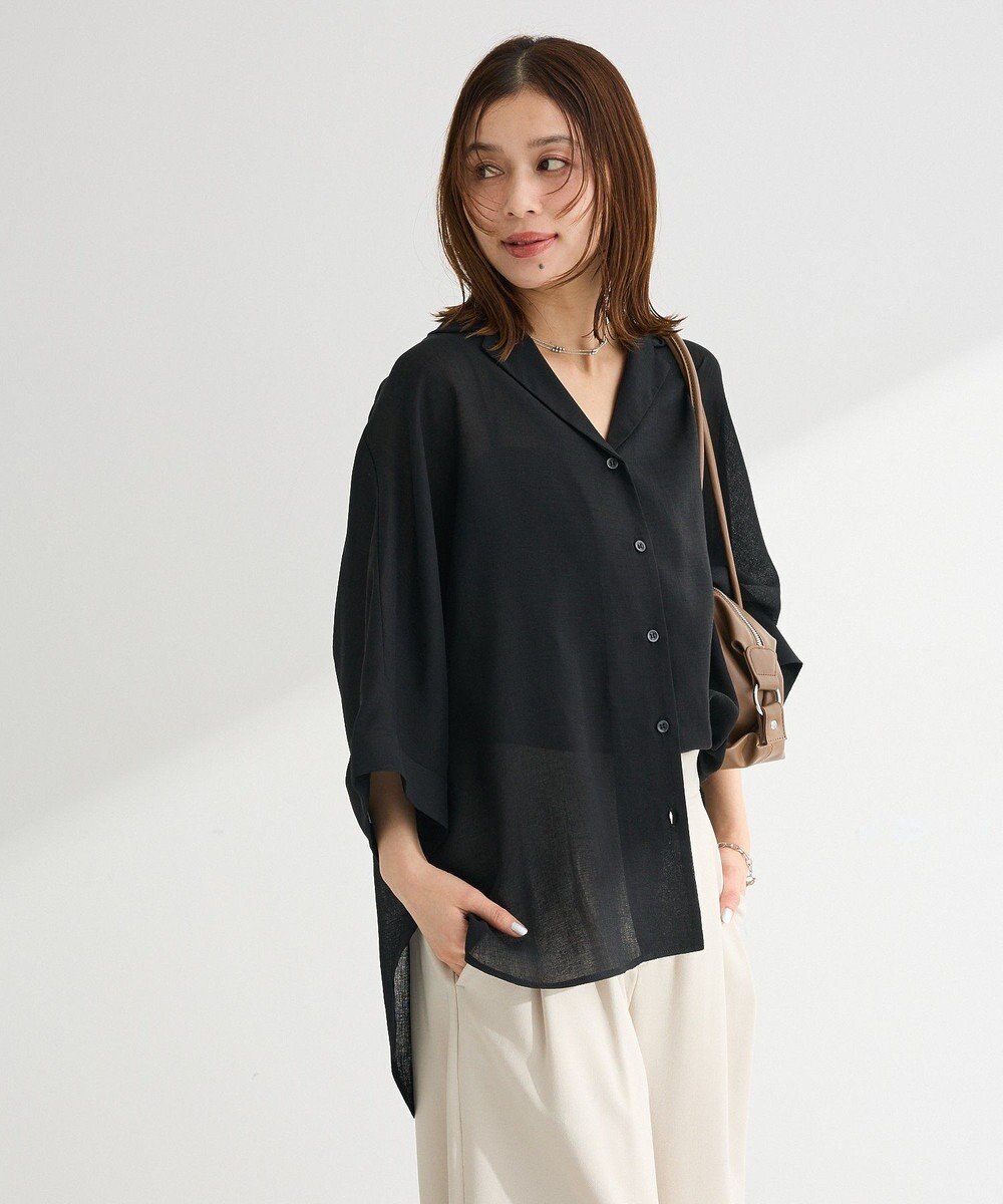 Green Parks 開襟シアーシャツジャケット 