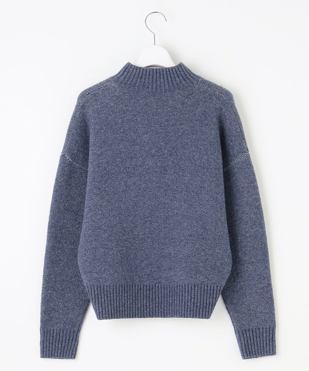 Feroux 【洗える】リボン柄ハイネック プルオーバーニット 