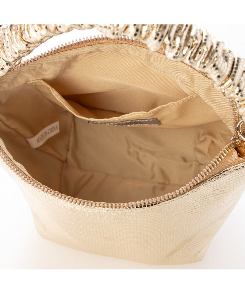 UNBILLION カシュカシュ cachecache / ギャザーハンドルメタリックミニショルダー 