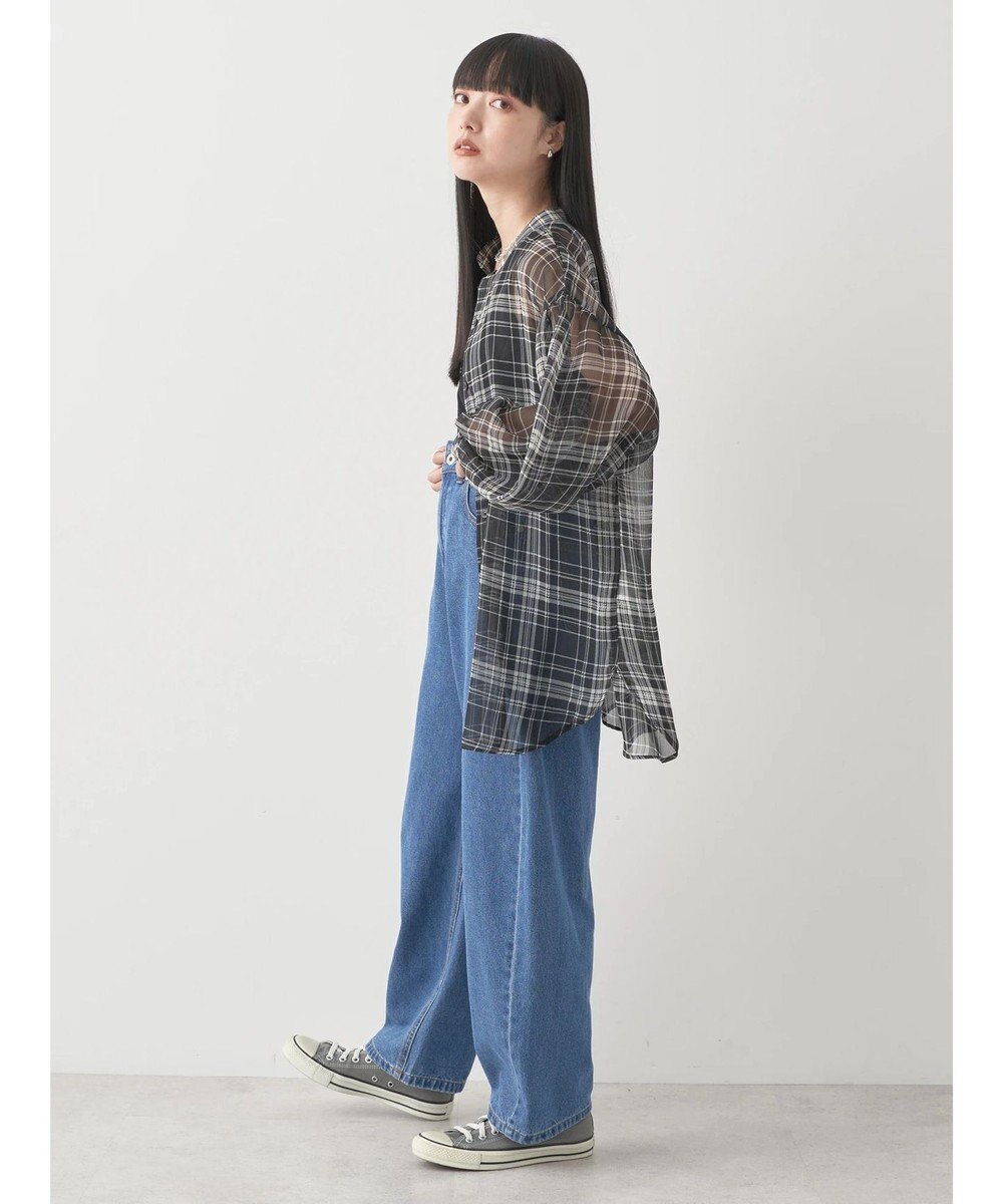 earth music&ecology シアーチェックシャツ 