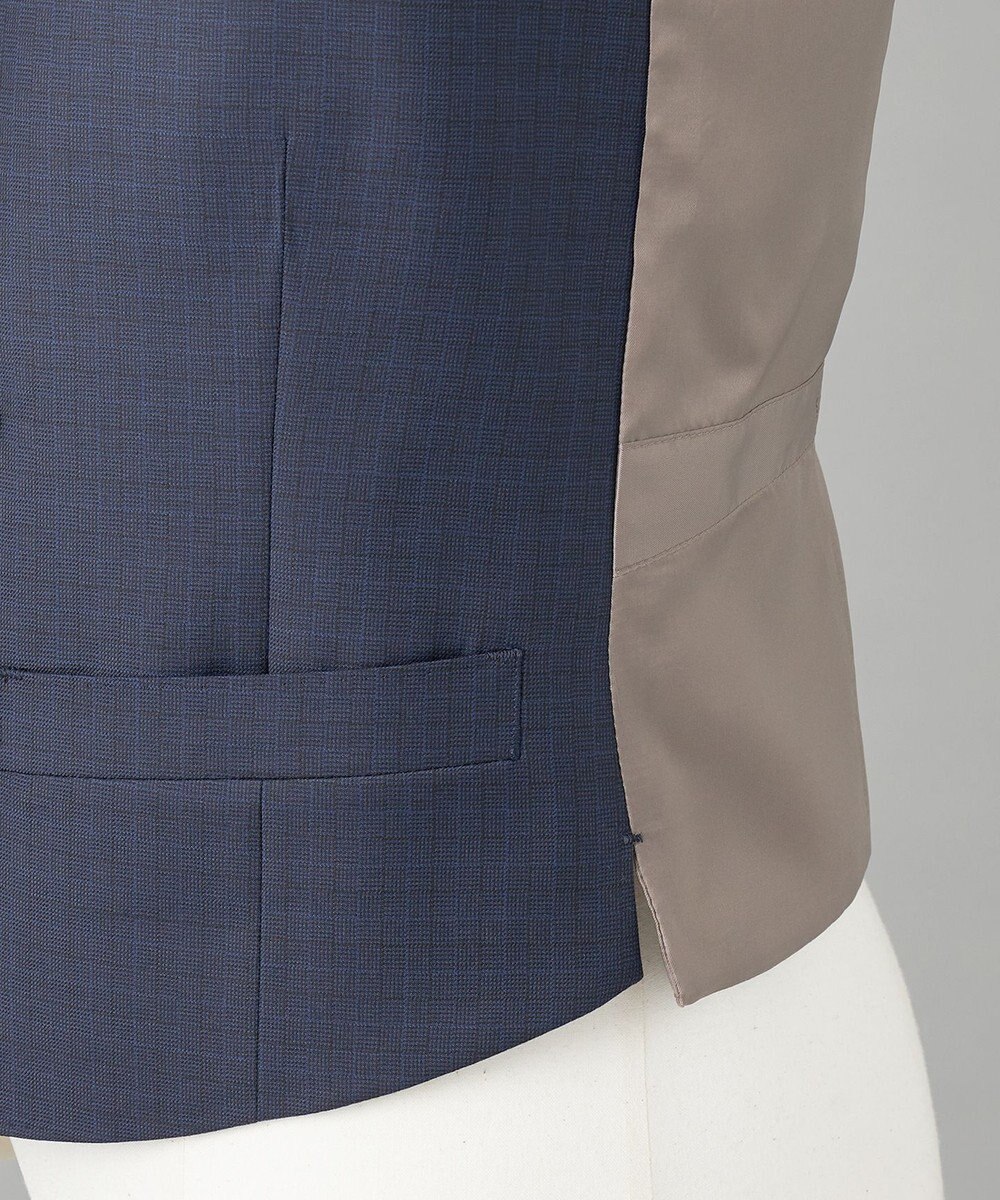 GOTAIRIKU WEB&一部店舗限定【DORMEUIL/ドーメル】IMPERIALJADE/インペリアルジェイド 通年 3ピーススーツ（ネイビー×格子） 