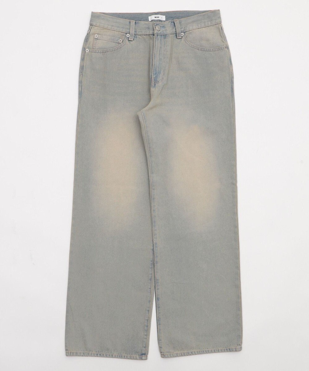 WEGO 【ウエスト調整可】ストレートデニムパンツ 