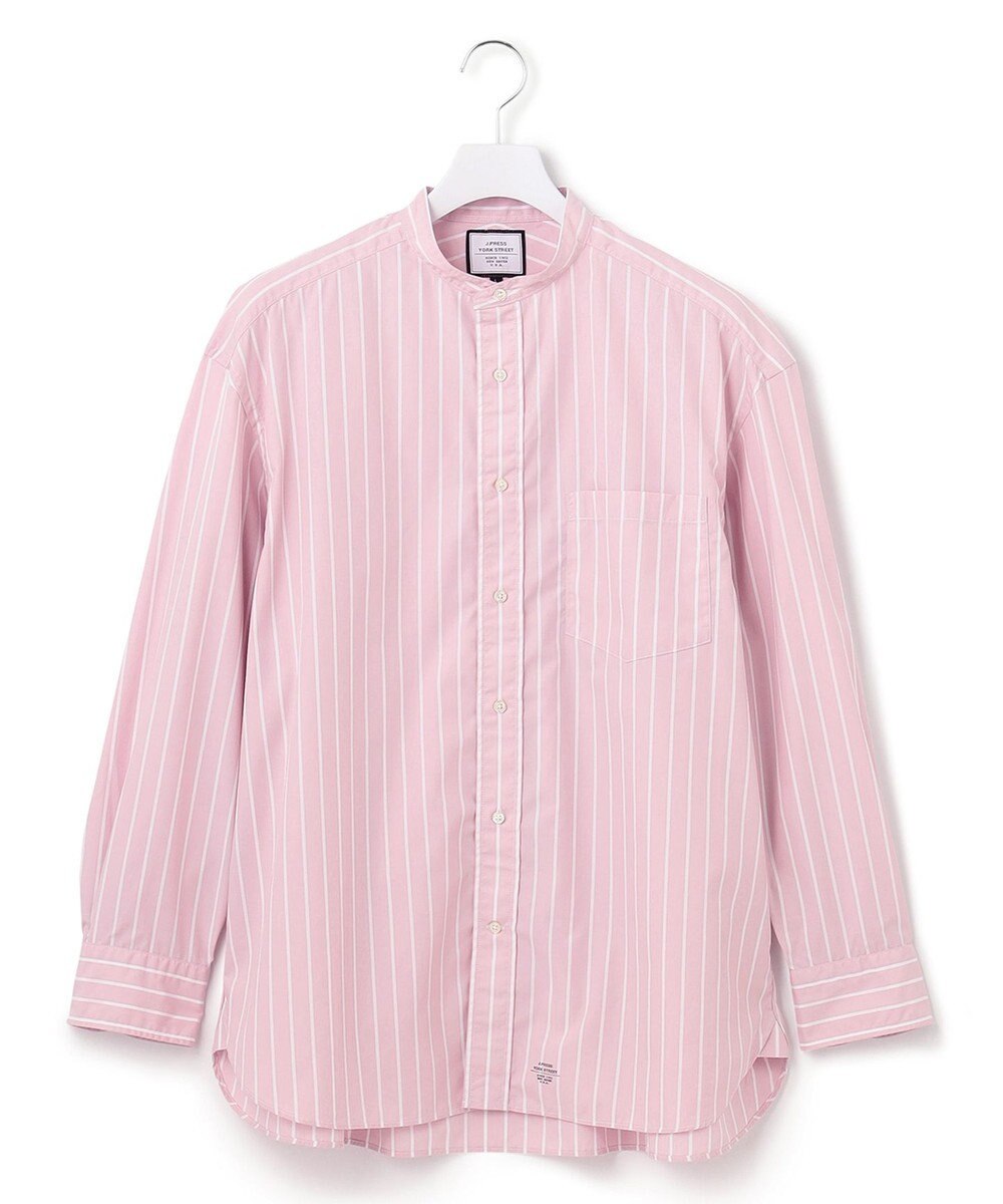 J.PRESS YORK STREET 【UNISEX】タイプライターストライプ バンドカラーシャツ 