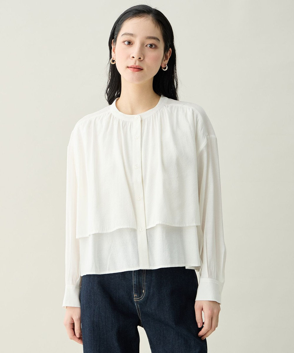 ANY ラッフルクロップドシャツ 