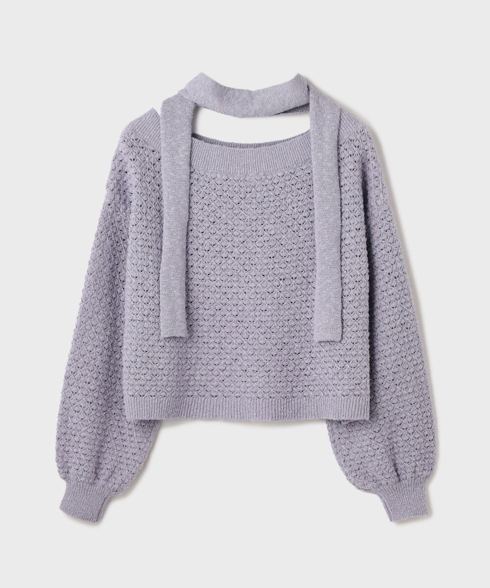 GRACE CONTINENTAL メッシュオーバーニットトップ 