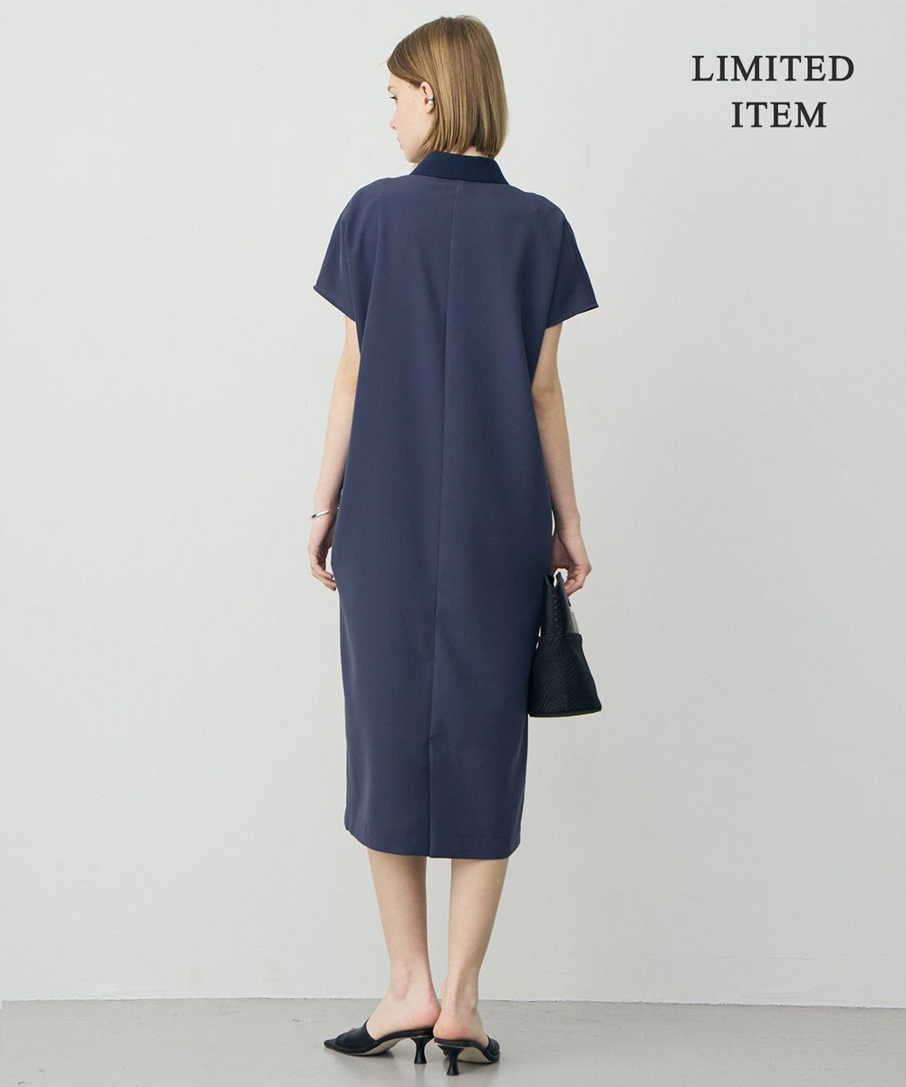 ICB 【先行予約・WEB限定】FluidBackSatin ニット衿シャツワンピース 