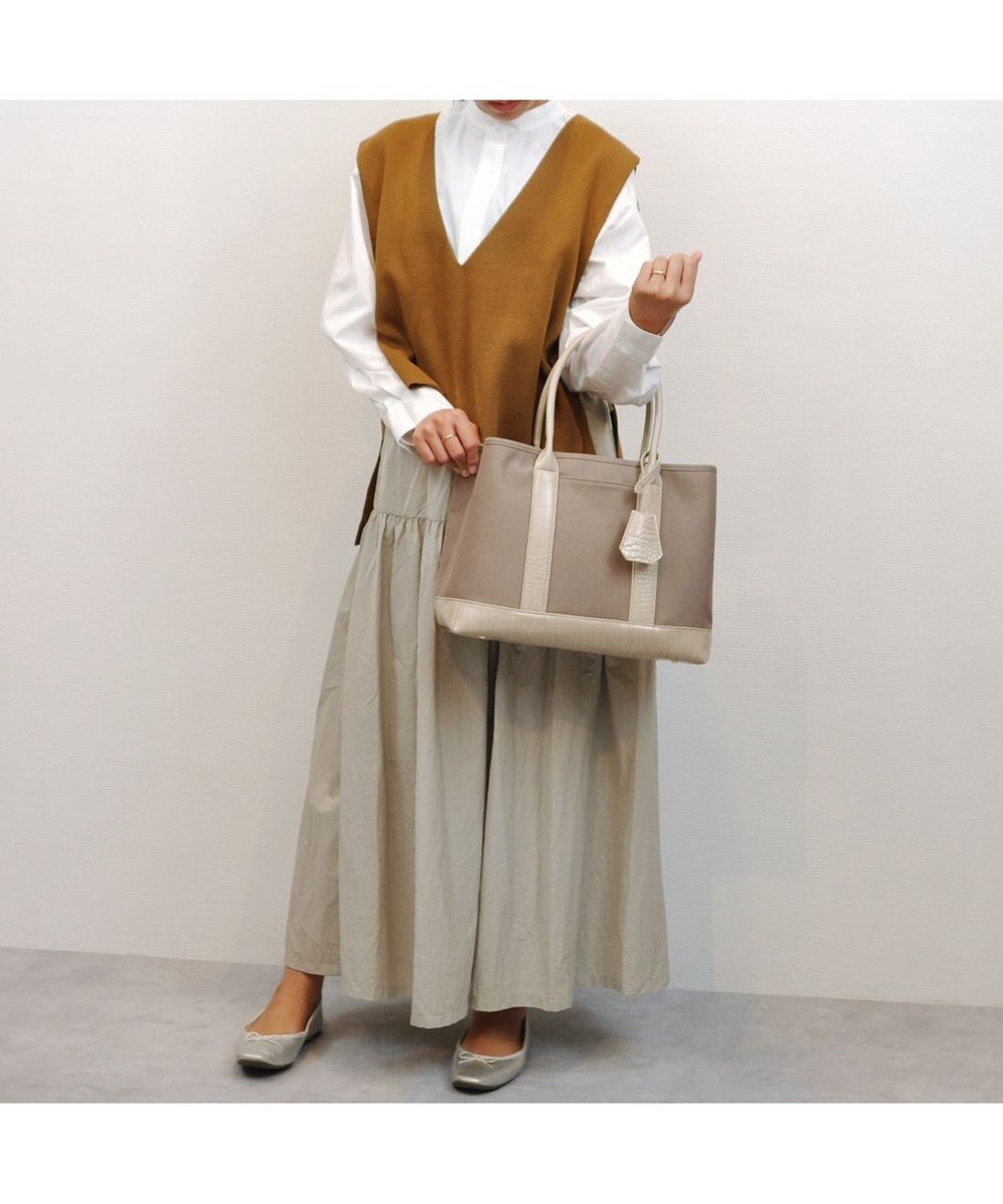 UNBILLION cachecache ショルダー付きパーテーションキャンバストートL 