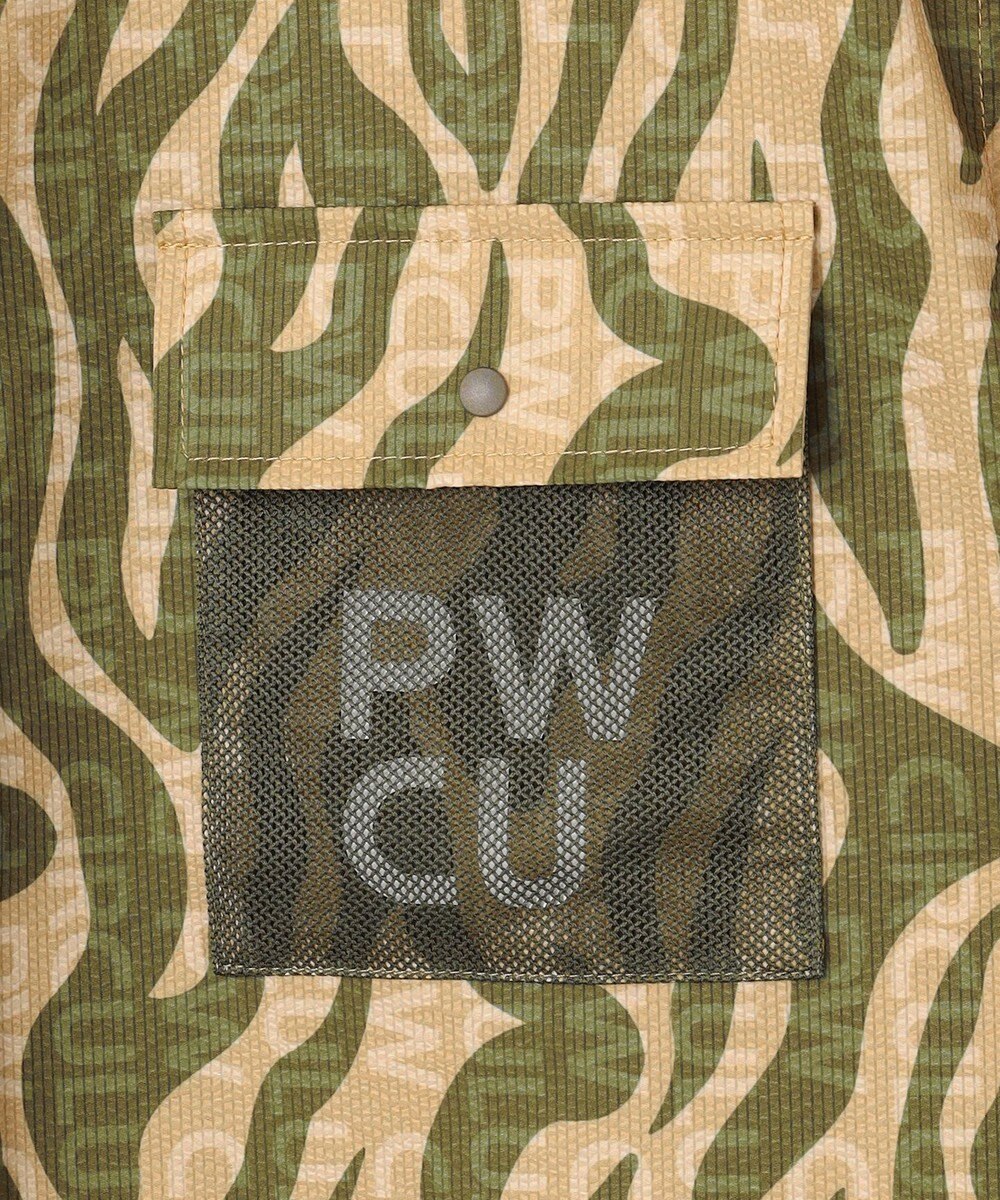 PW CIRCULUS 【MEN】ストライプカモフラ メッシュポケットシャツ ゴルフ 