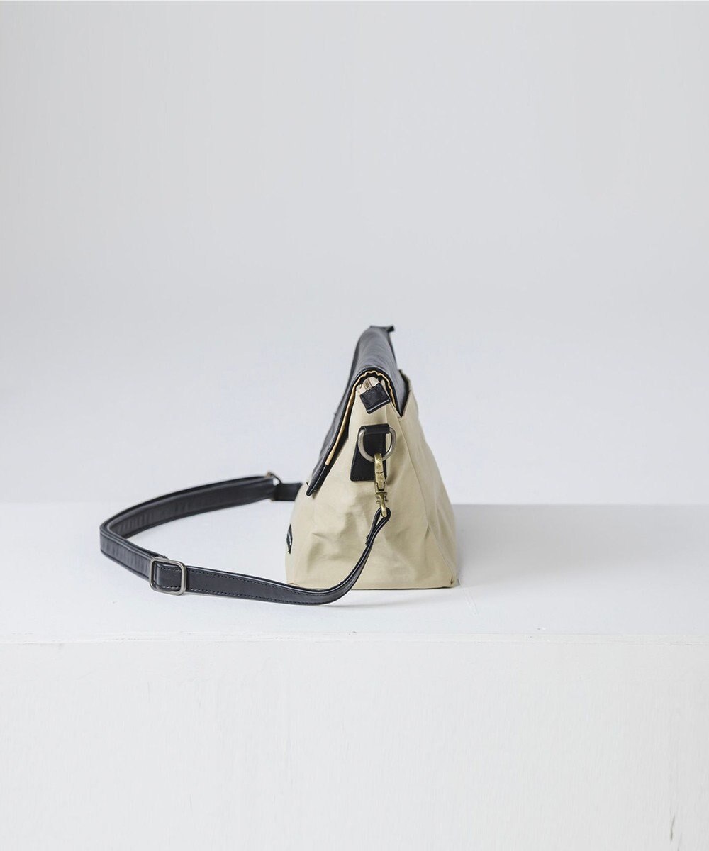 YUSHI EVER - FLAP SHOULDER ナイロン 本革 かぶせショルダーバッグ 