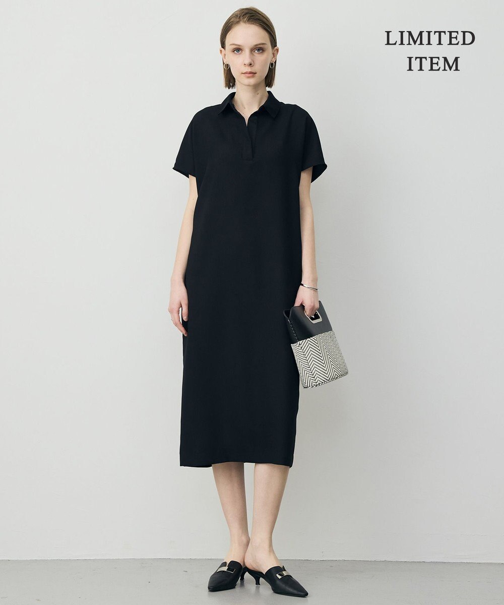 ICB 【先行予約・WEB限定】FluidBackSatin ニット衿シャツワンピース 