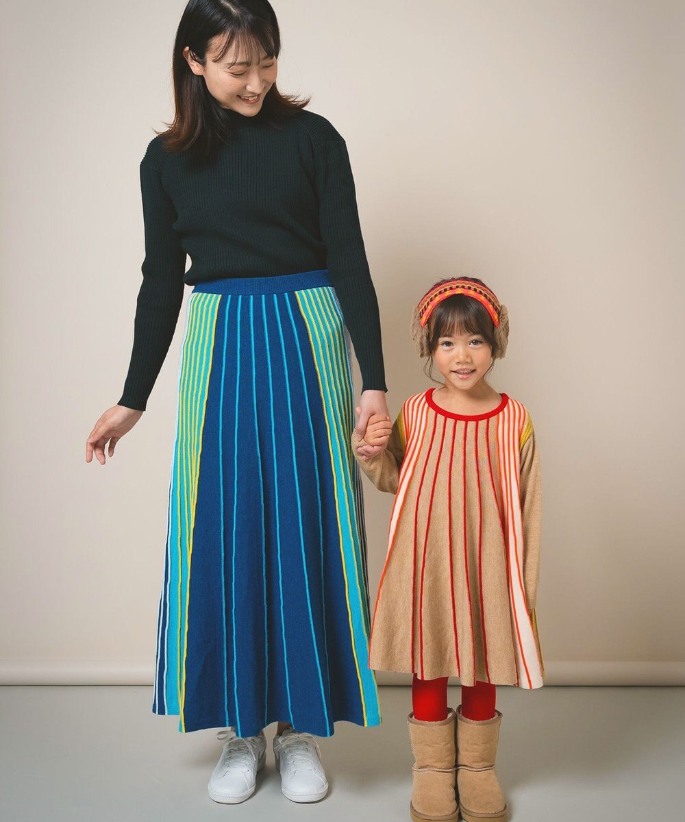 ami amie マルチカラーストライプワンピースFree Size 