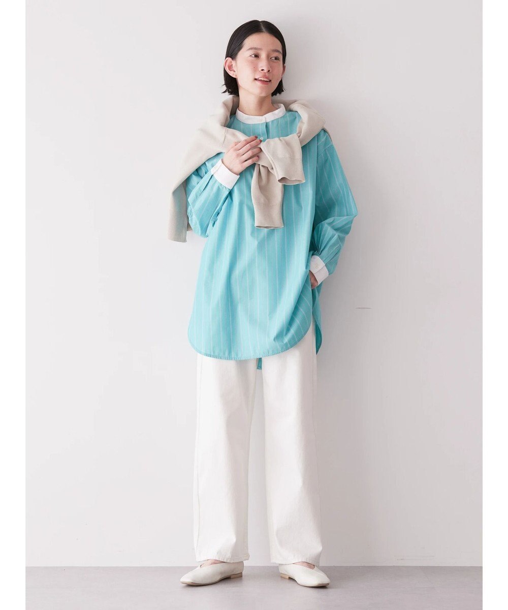 AMERICAN HOLIC イージーケアバンドカラーシャツチュニック 