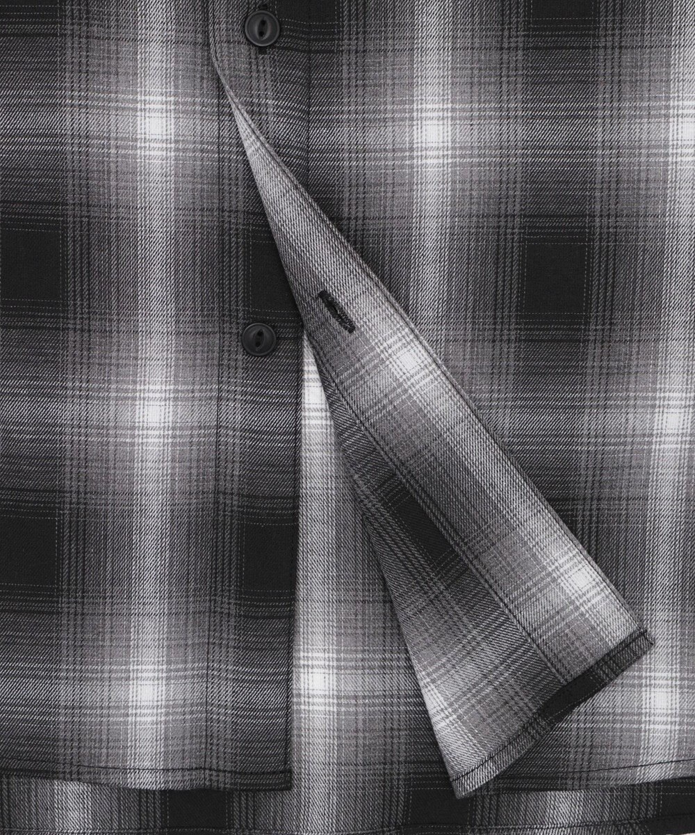 WEGO 【ユニセックス着用ITEM/MLサイズ展開】イラストオンブレチェックシャツ（SS） 