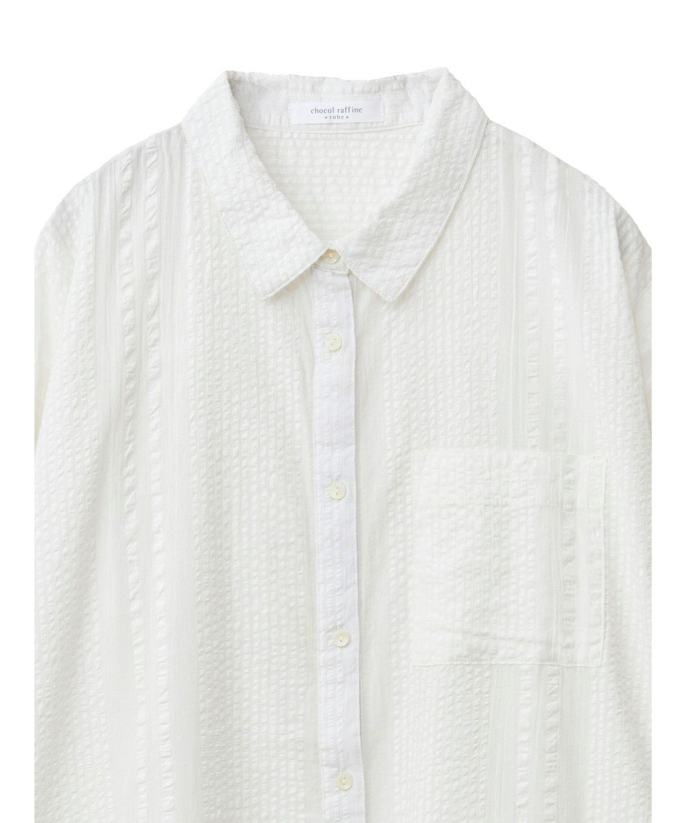 Green Parks インド綿 シアサッカーシャツ 