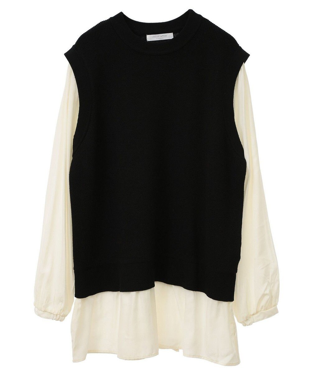 Green Parks 布帛ドッキングニットチュニック 