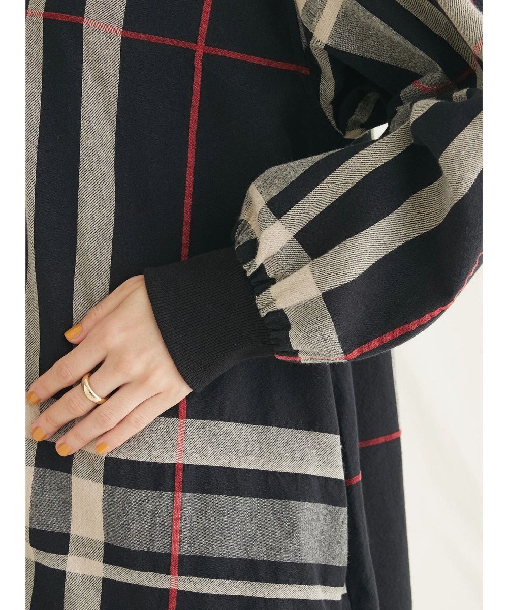 CRAFT STANDARD BOUTIQUE 先染めチェック（大）バンドカラー袖ＲＩＢ　ＯＰ 