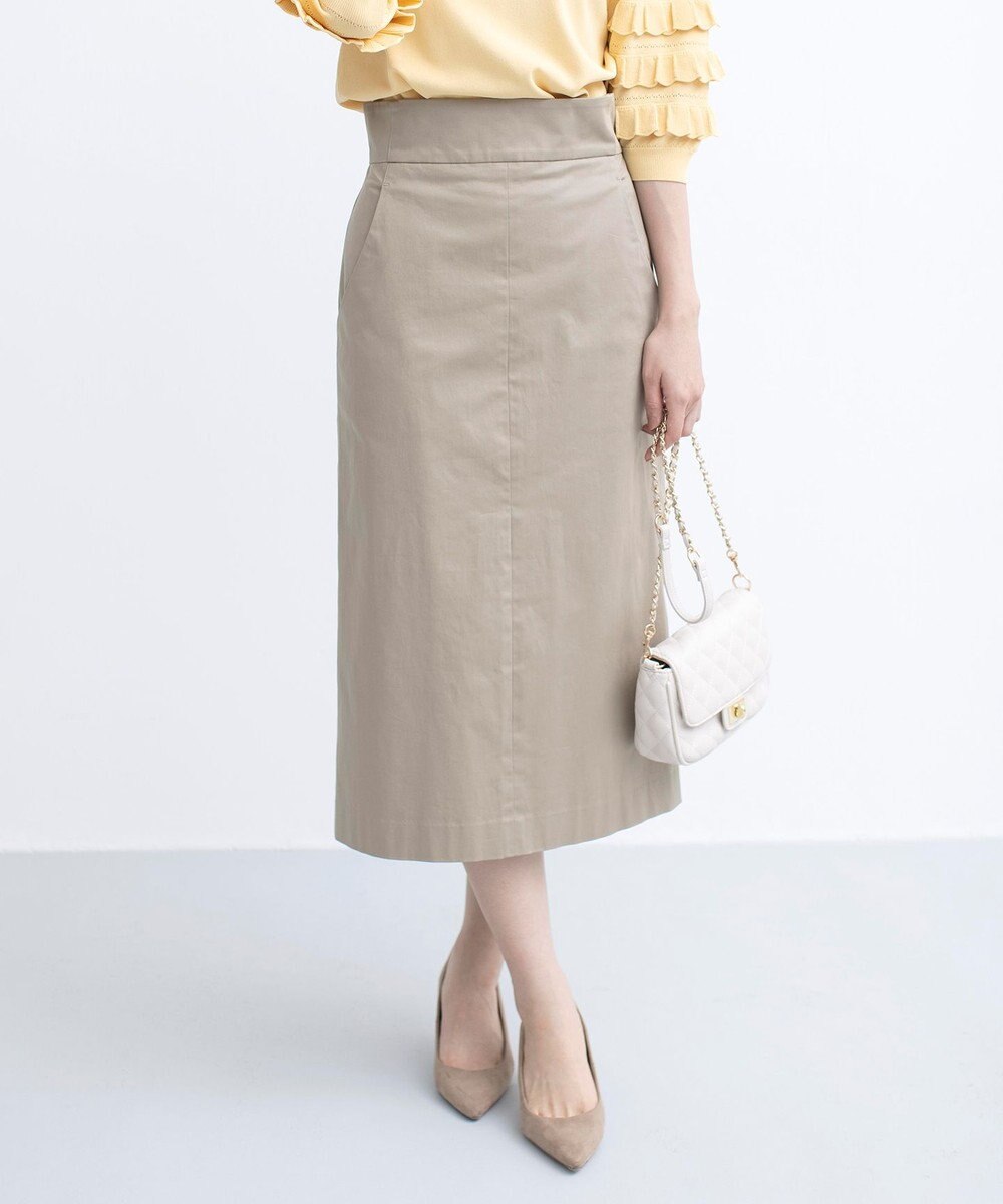 組曲 【WEB限定】サテンストレッチ Iラインスカート 