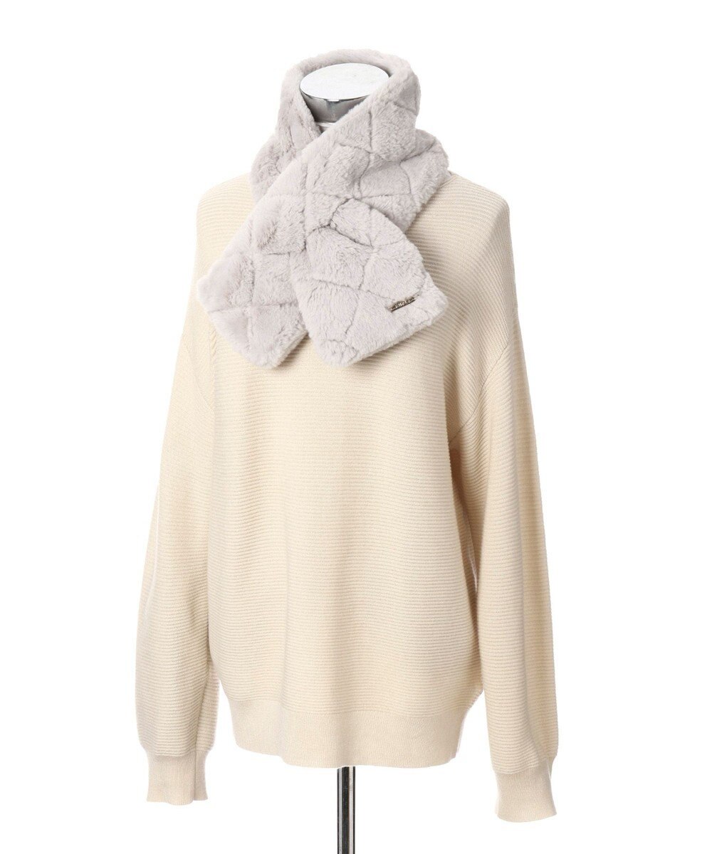 MOONBAT FURLA フェイクファーキルティング風マフラー 