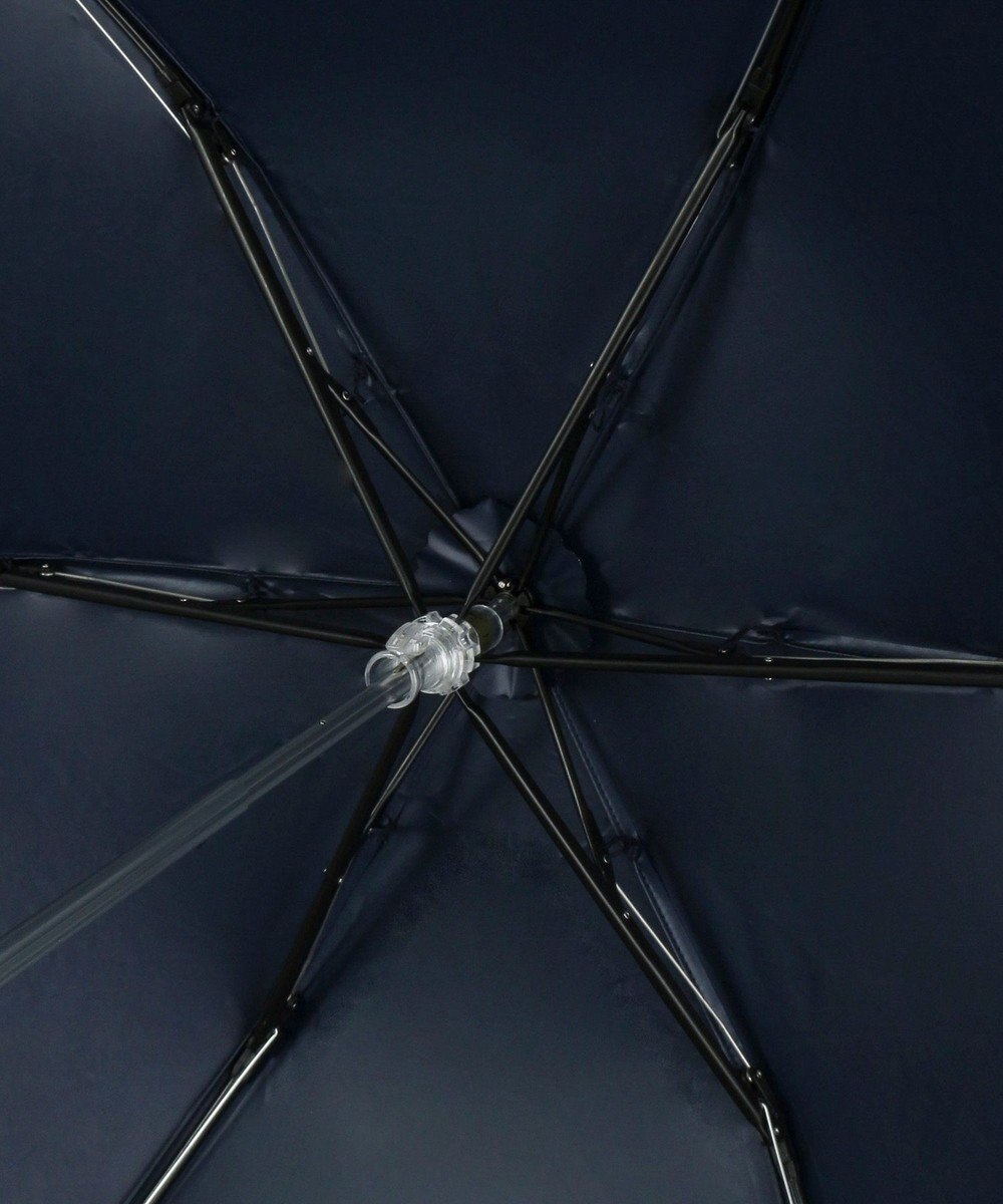 MOONBAT 【WEB限定】LANVIN en Bleu 晴雨兼用 折りたたみ傘 ワイド プレーン×ロゴ刺繍 一級遮光 遮熱 UV 