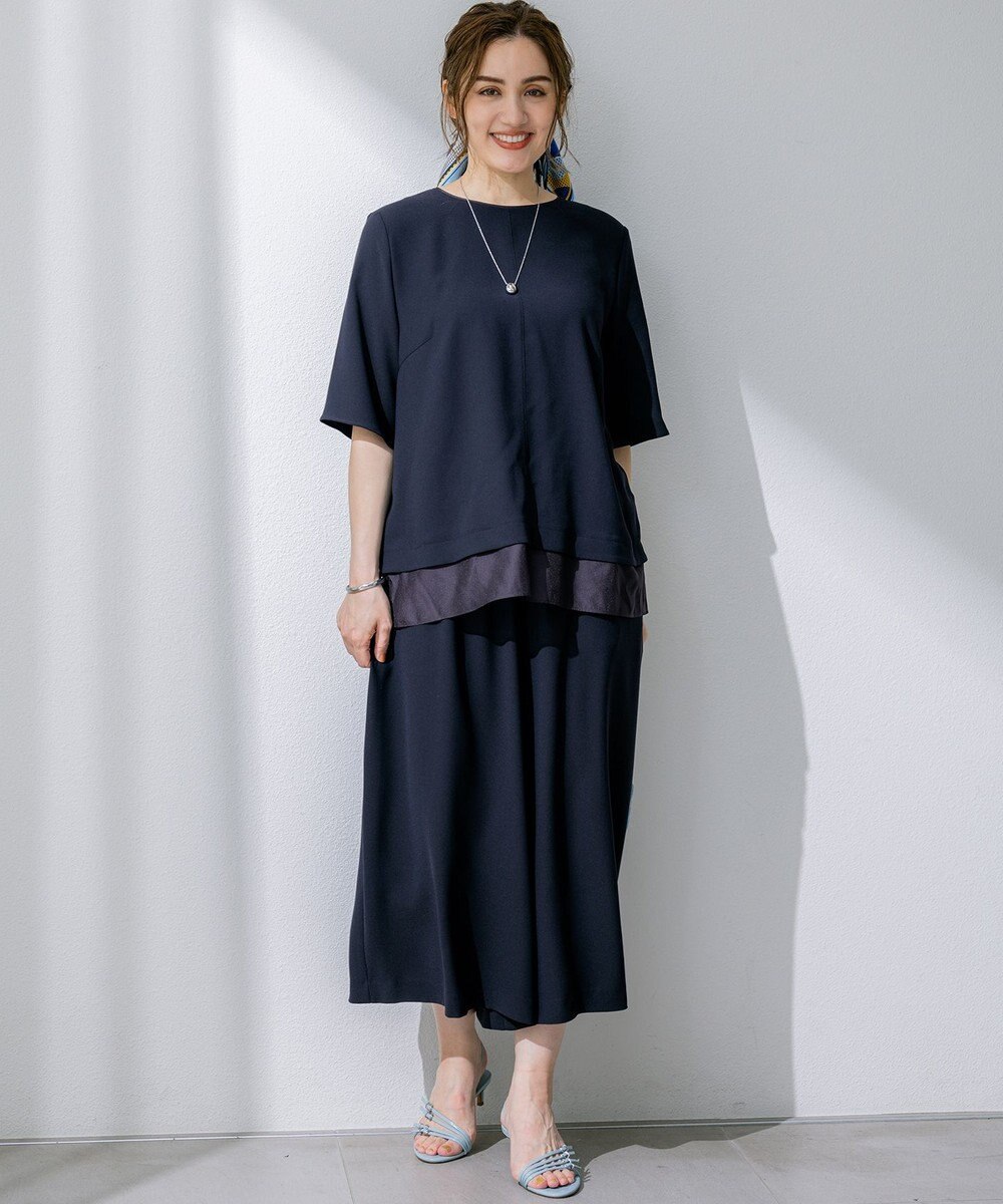 23区 L 【Lサイズ限定/吸水速乾/UVカット/接触冷感/】ストレッチジョーゼット ガウチョパンツ 