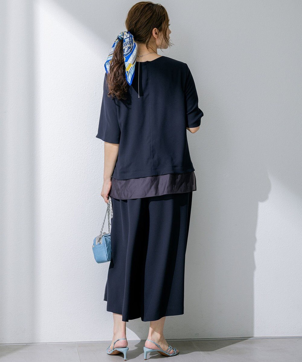 23区 L 【Lサイズ限定/吸水速乾/UVカット/接触冷感/】ストレッチジョーゼット ガウチョパンツ 