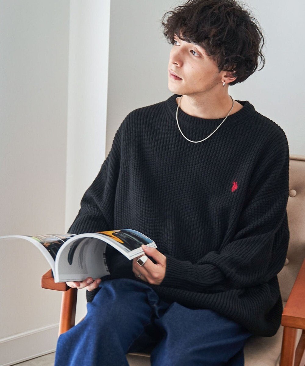 WEGO U.S. POLO ASSN.|別注畔編みニットプルオーバー 