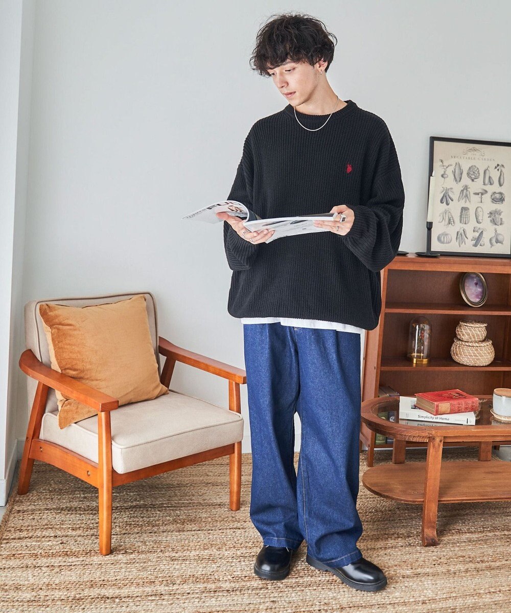 WEGO U.S. POLO ASSN.|別注畔編みニットプルオーバー 