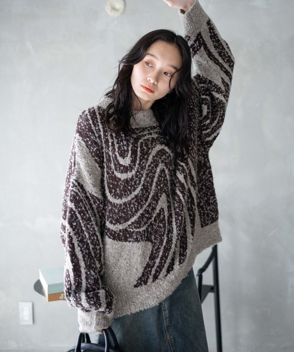WEGO 幾何学柄ニットプルオーバー 