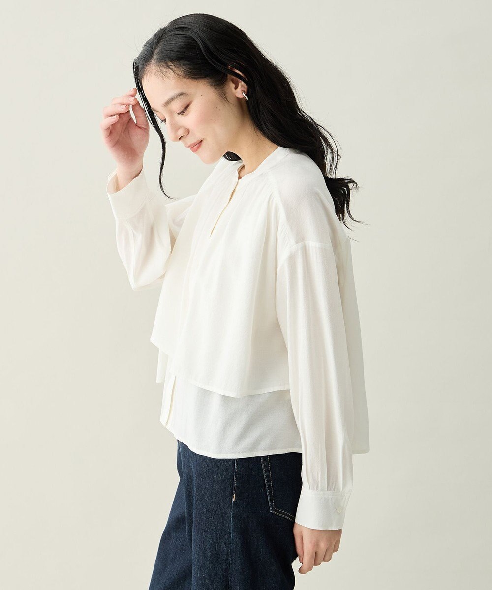 ANY ラッフルクロップドシャツ 