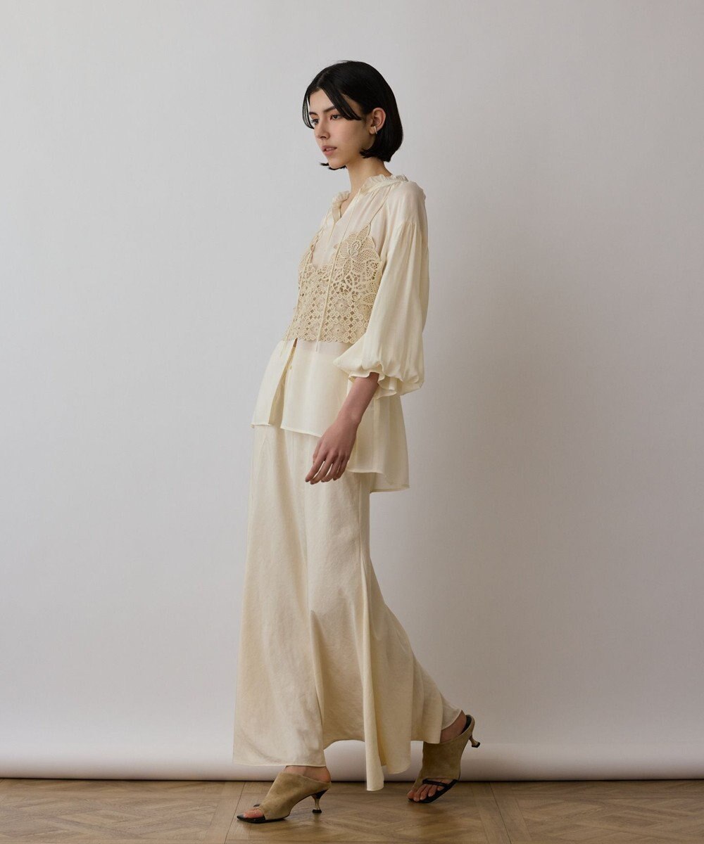 GRACE CONTINENTAL レースキャミ付カフタンブラウス 