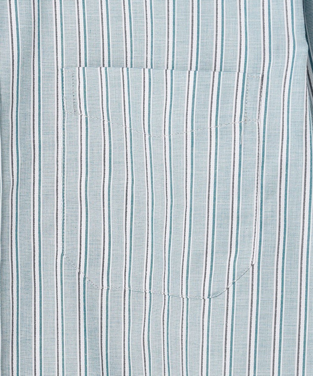 JOSEPH ABBOUD 【オーガニックコットン】JOE COTTON シャンブレーサテンストライプ シャツ 