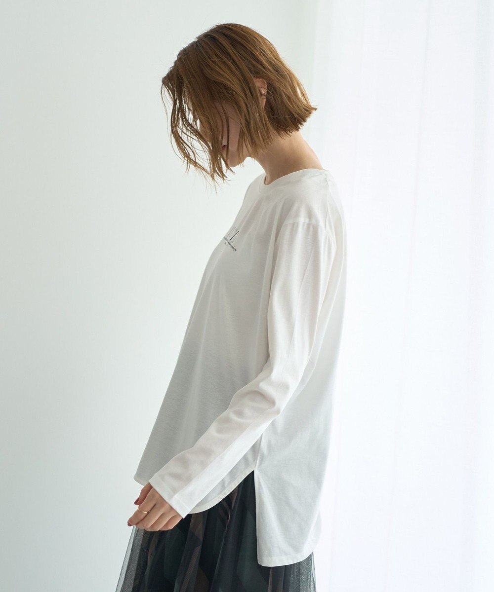 YECCA VECCA ラウンドヘム長袖ロゴTee 