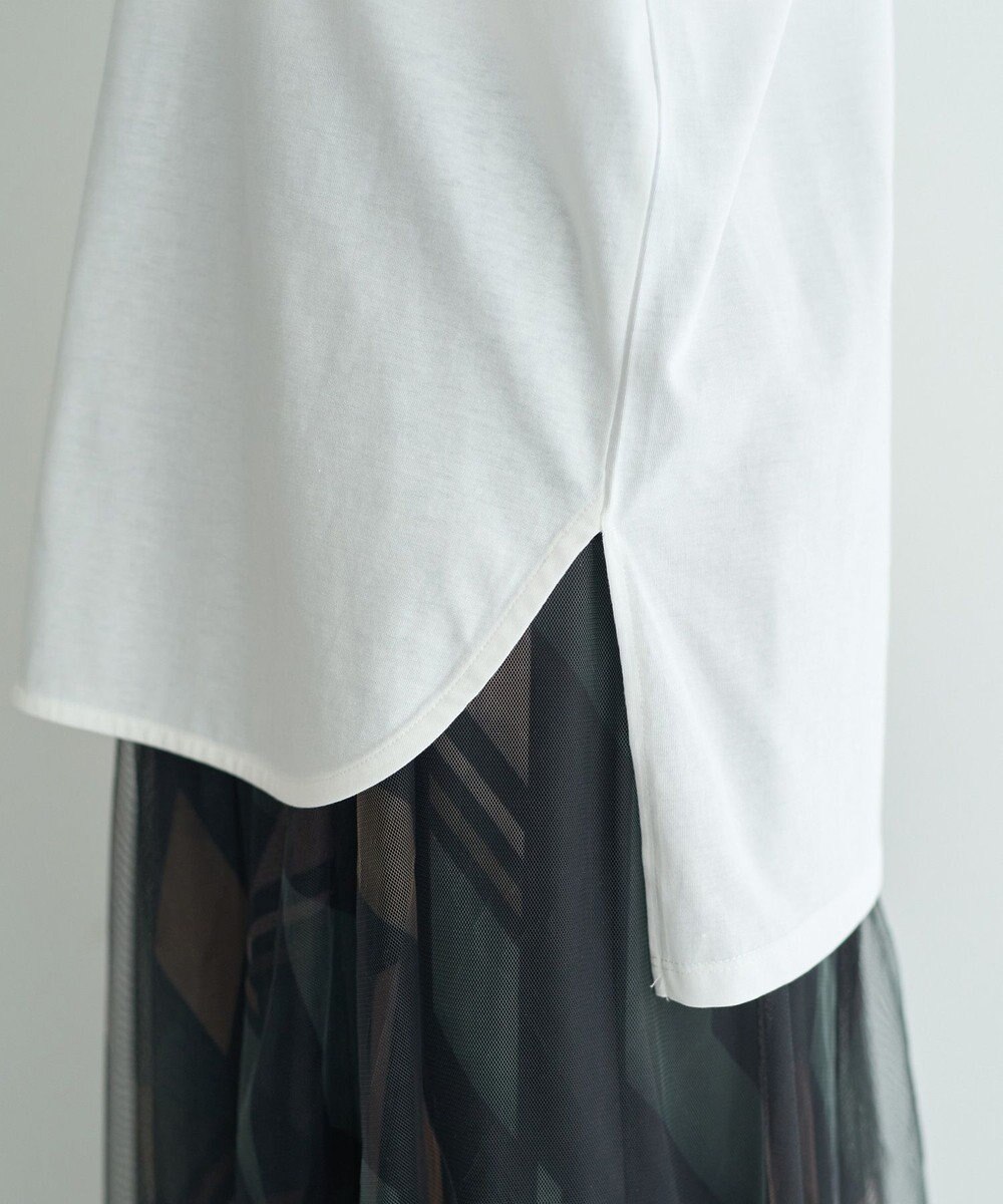 YECCA VECCA ラウンドヘム長袖ロゴTee 