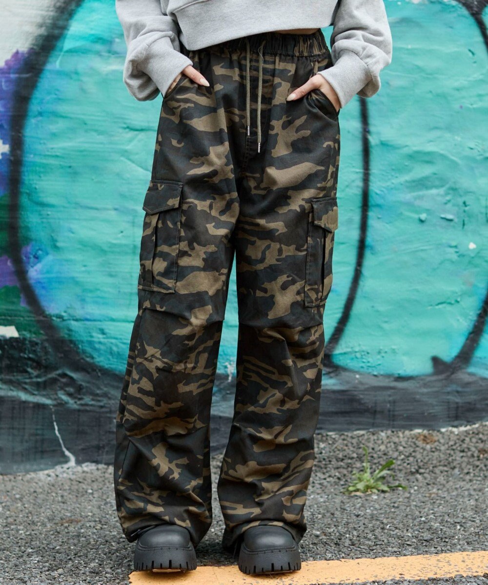 WEGO 【ウエストゴム/XSSMサイズ展開】ツイルイージーカーゴパンツ 