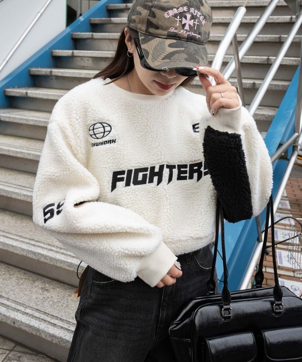 WEGO スポーツグラフィックボアショートプルオーバー 