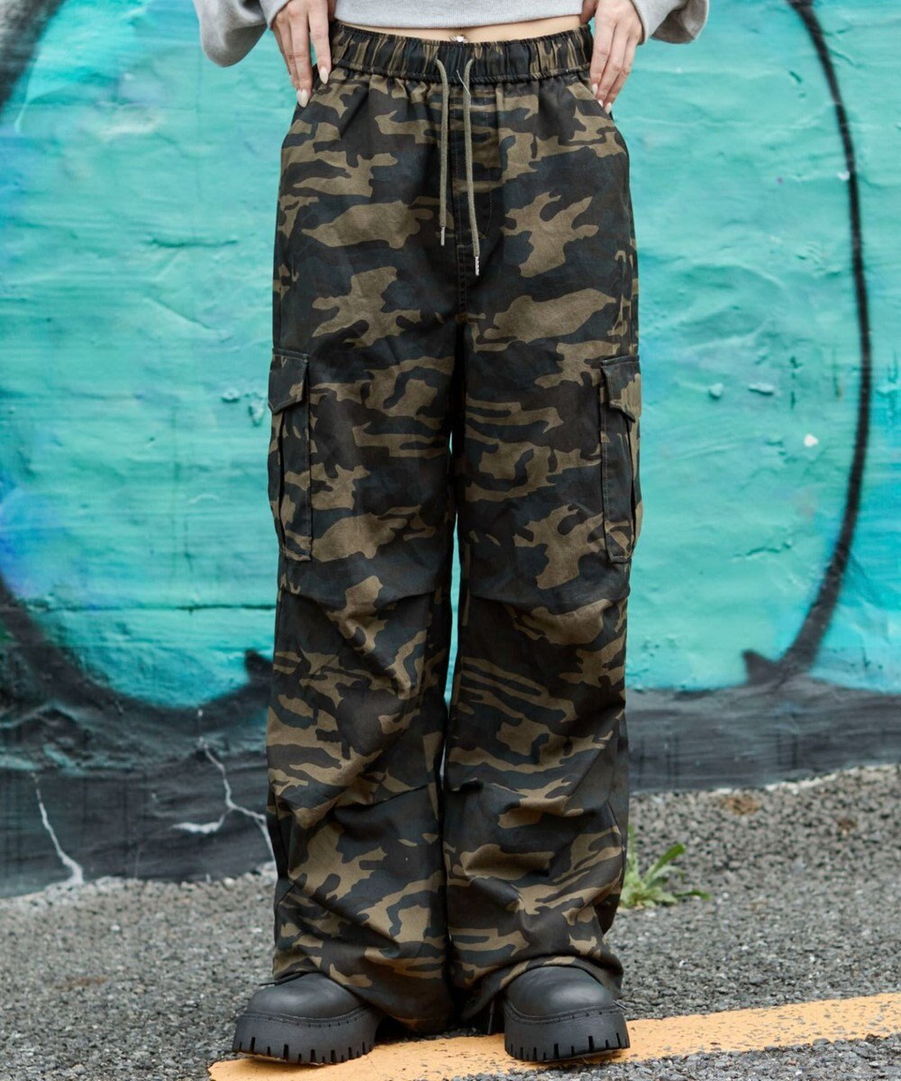 WEGO 【ウエストゴム/XSSMサイズ展開】ツイルイージーカーゴパンツ 