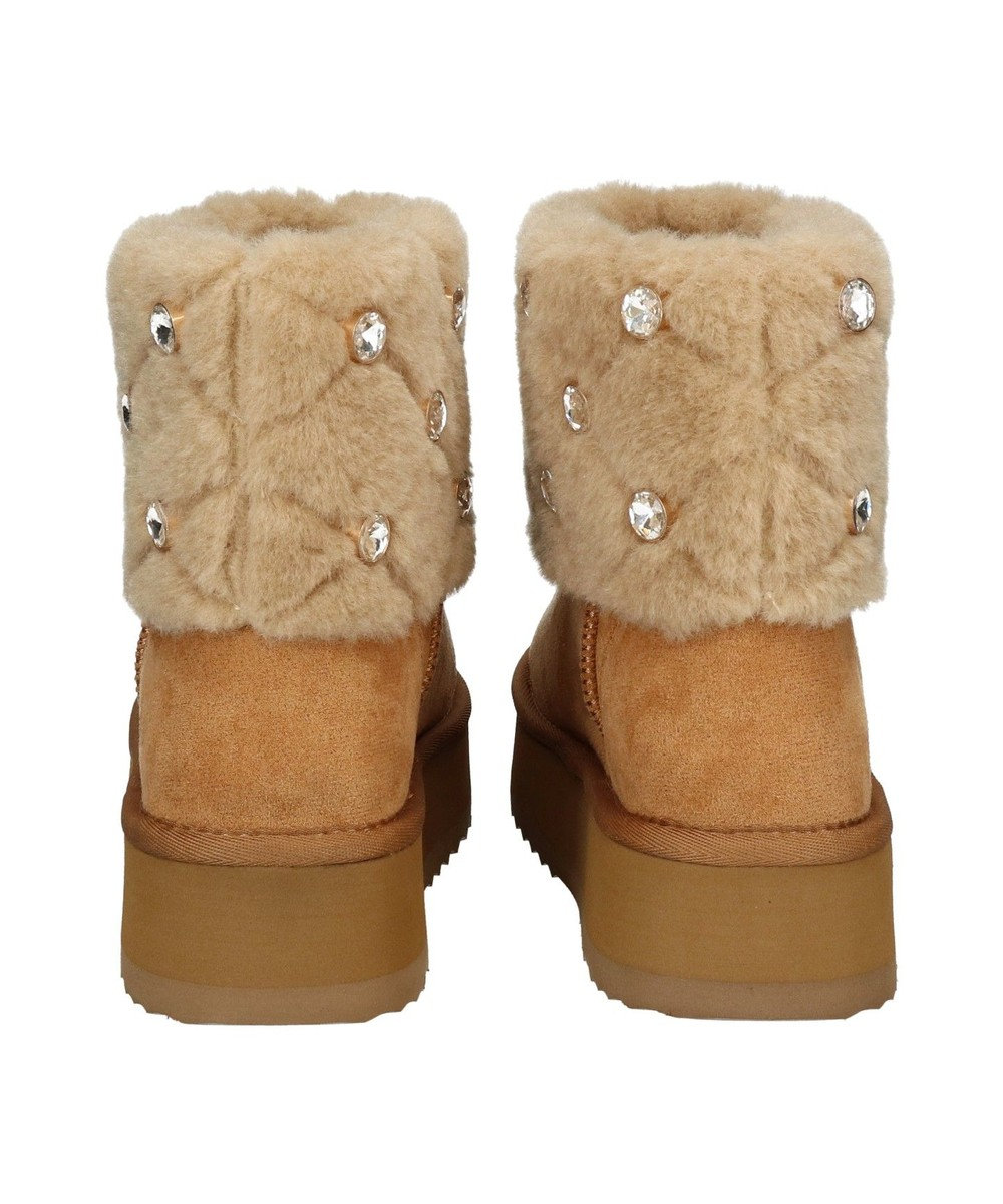 Bridget Birkin 【Bridget Birkin】キルティングビジュームートンブーツ 