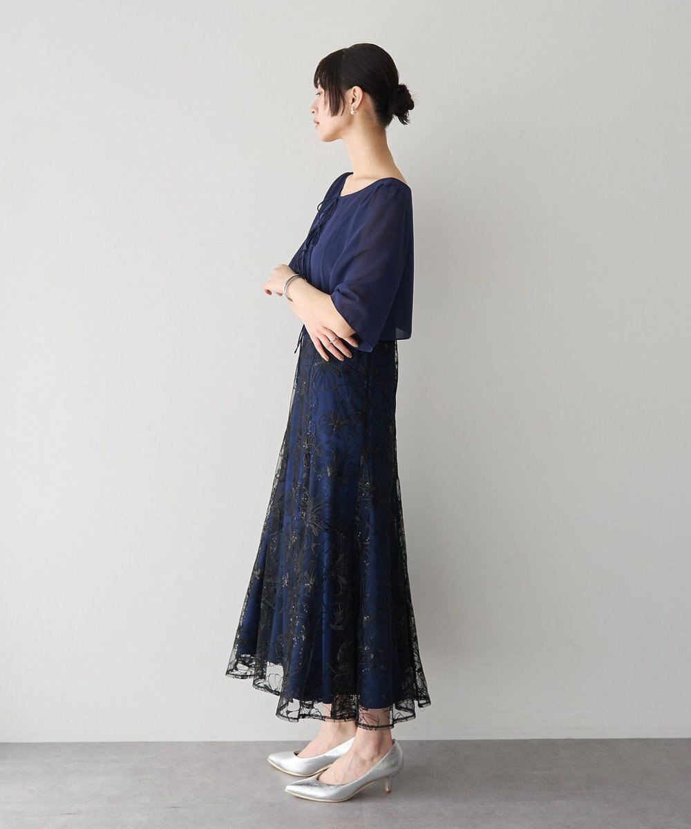 YECCA VECCA 【2点SET】フラワー柄スパンコール刺繍ドレス 