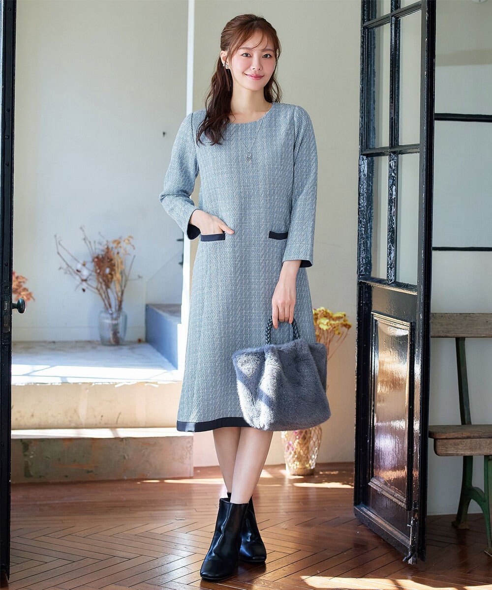 Tiaclasse ツイードAラインワンピース 